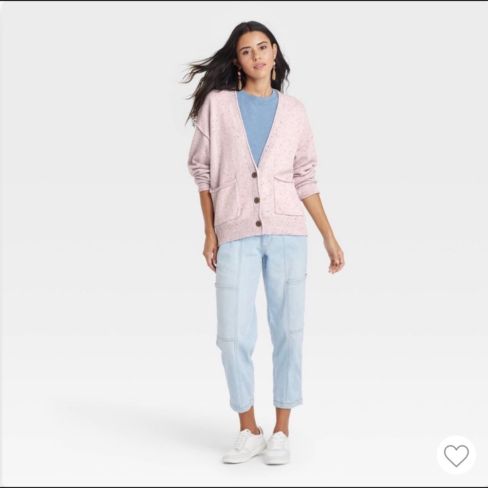 Women's Button-Front Grandpa Cardigan - Universal Thread Lilac Sizes XS, and S 9
